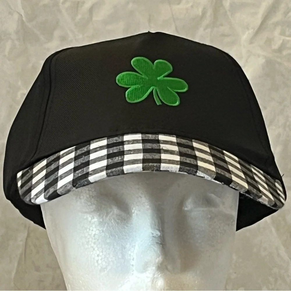 Black and Green Clover St. Patrick's Day Cap